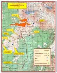 Схема маршрутов к вулкану Толбачик на полуострове Камчатка