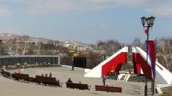 Парк Победы в Петропавловске-Камчатском. Мемориальный комплекс в честь петропавловцев, погибших в годы Второй мировой войны
