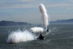 Генеральная репетиция парада в День военно-морского флота. Учебные стрельбы в акватории Авачинской бухты