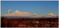 Ключевская группа вулканов на полуострове Камчатка