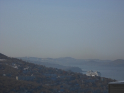 Круизный лайнер в Авачинской губе